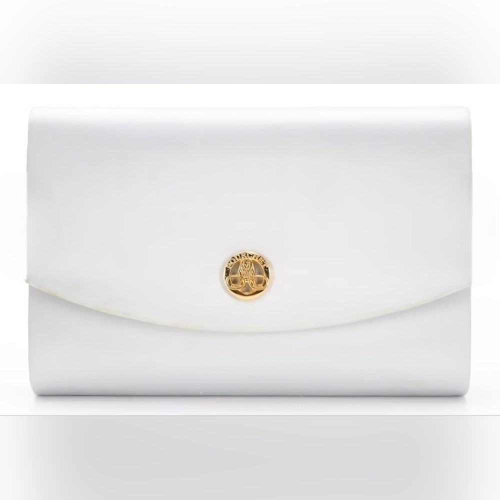Maison Pourchet | Paris Convertible Vintage Evening Clutch | Silver Silk